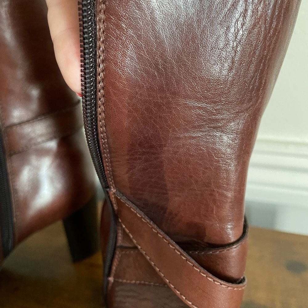 Sesto Meucci Womens Leather Strappy Almond Toe Mid-Calf Boots Brown Size 7 1/2 - Picture 9 of 9